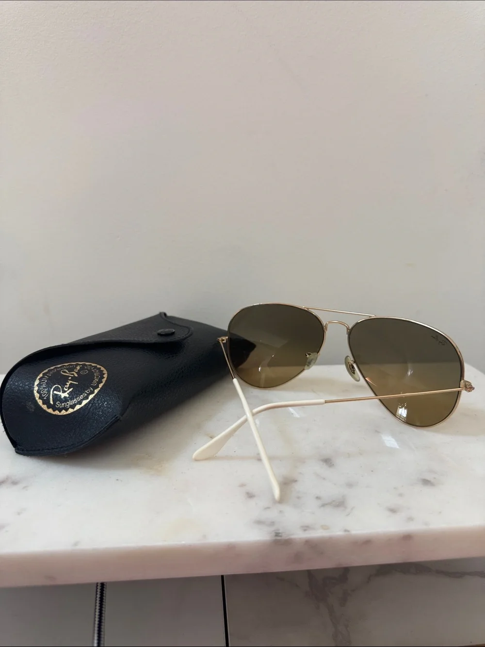 Ray-Ban Aviator Sunglasses - Gold Frame with Brown Lenses